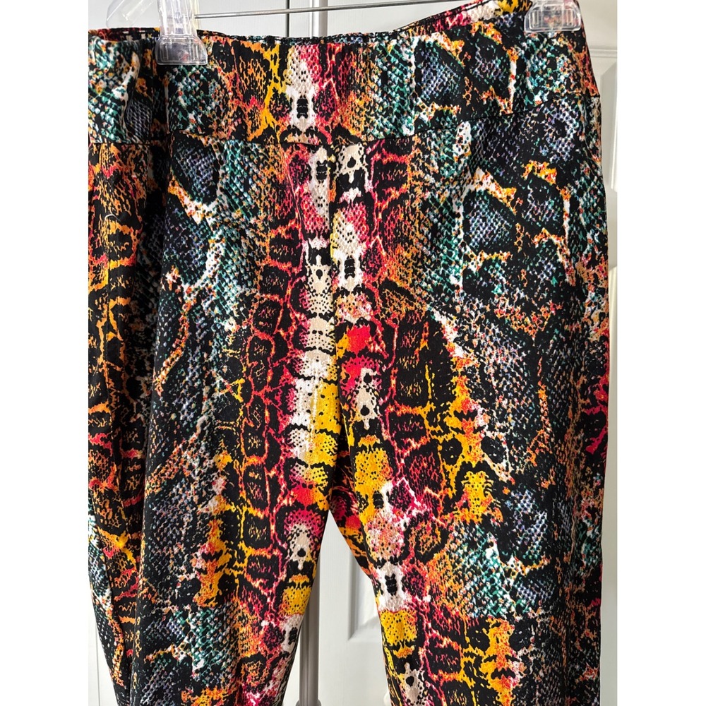 New York & Company Womens XXL Multicolor Snake Print Leggings High Rise Stretch - Picture 2 of 7
